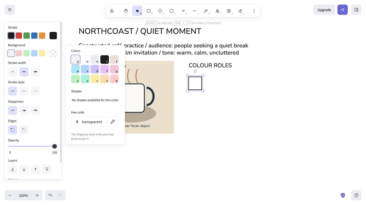 Genuine browser capture for 3. Add colour samples and roles