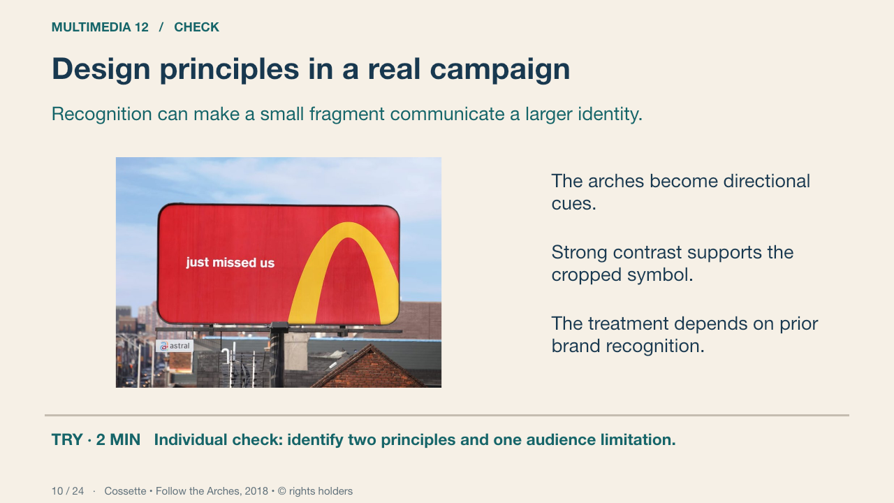 Design principles in a real campaign