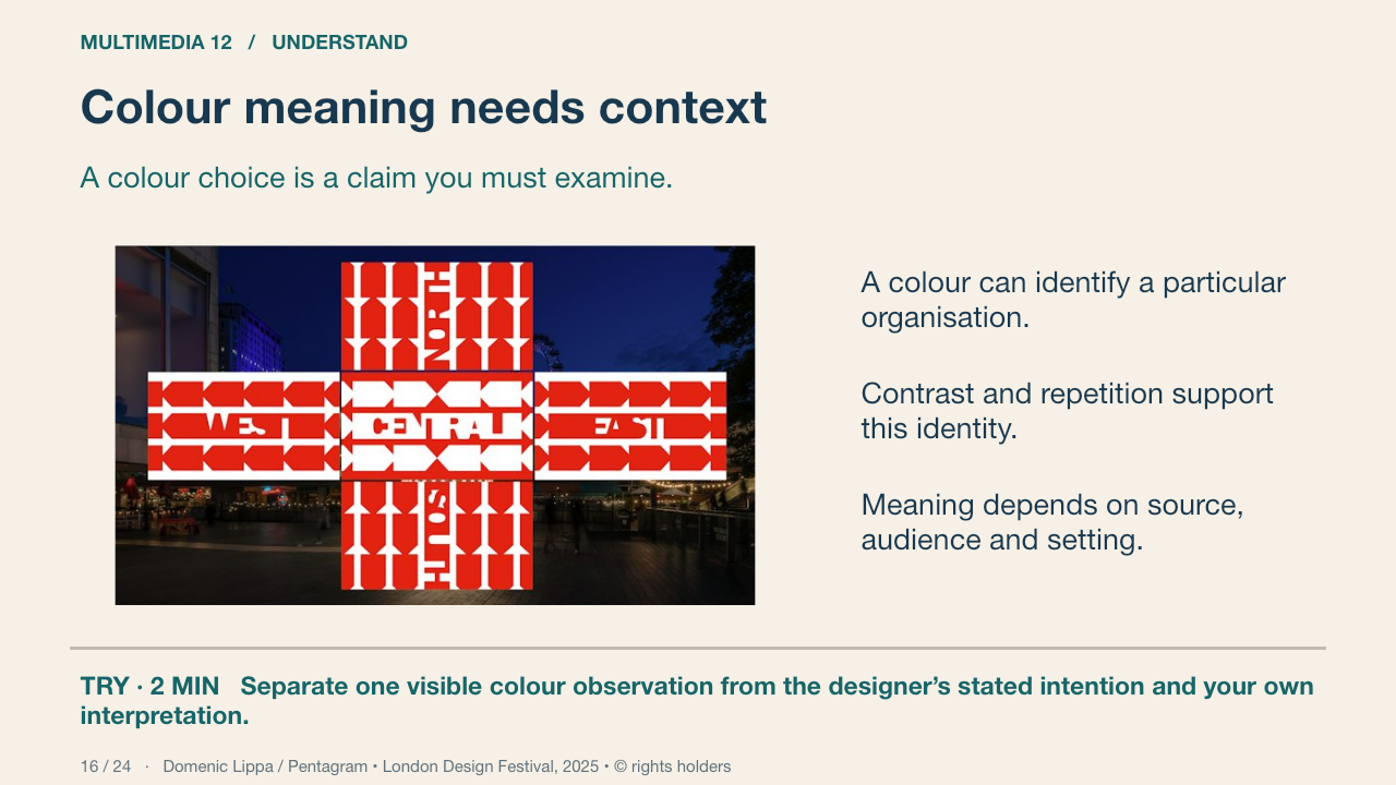 Colour meaning needs context