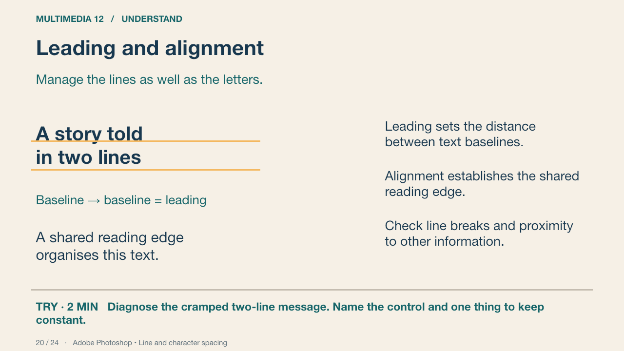 Leading and alignment
