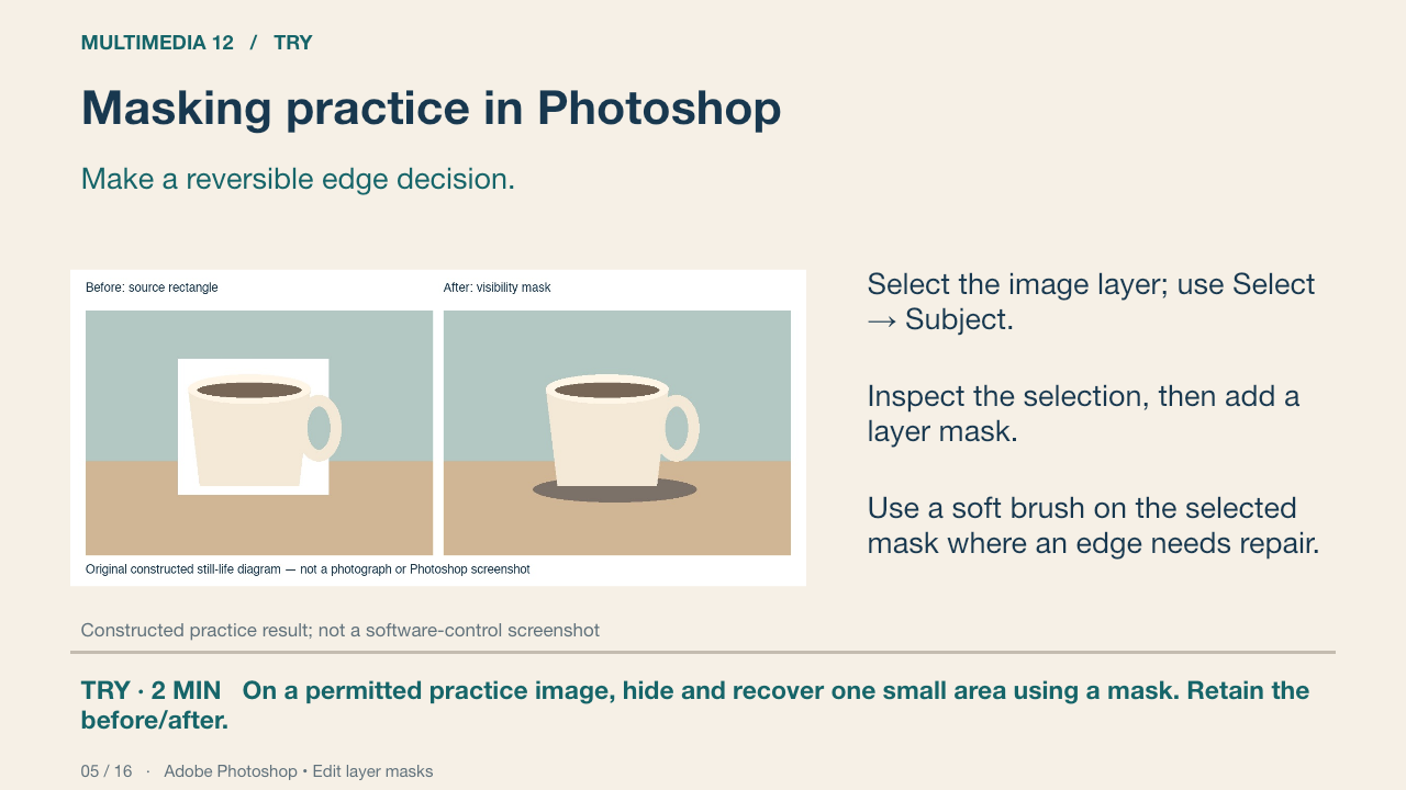 Masking practice in Photoshop
