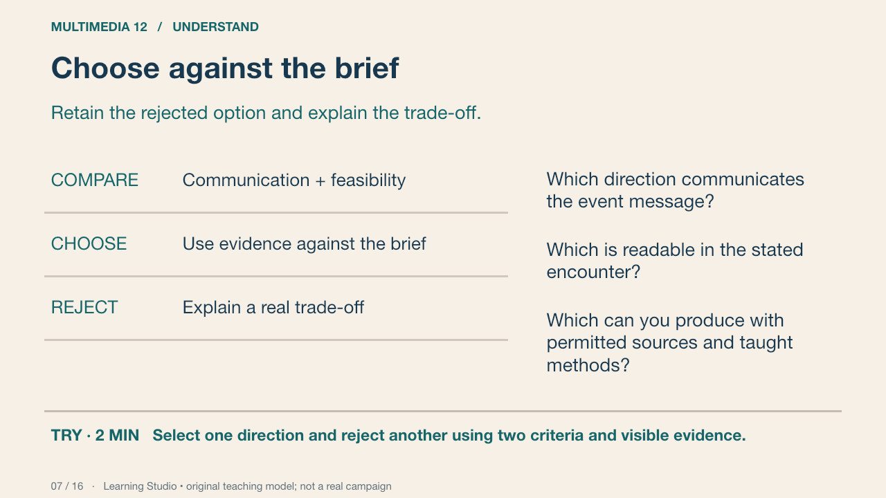 Choose against the brief