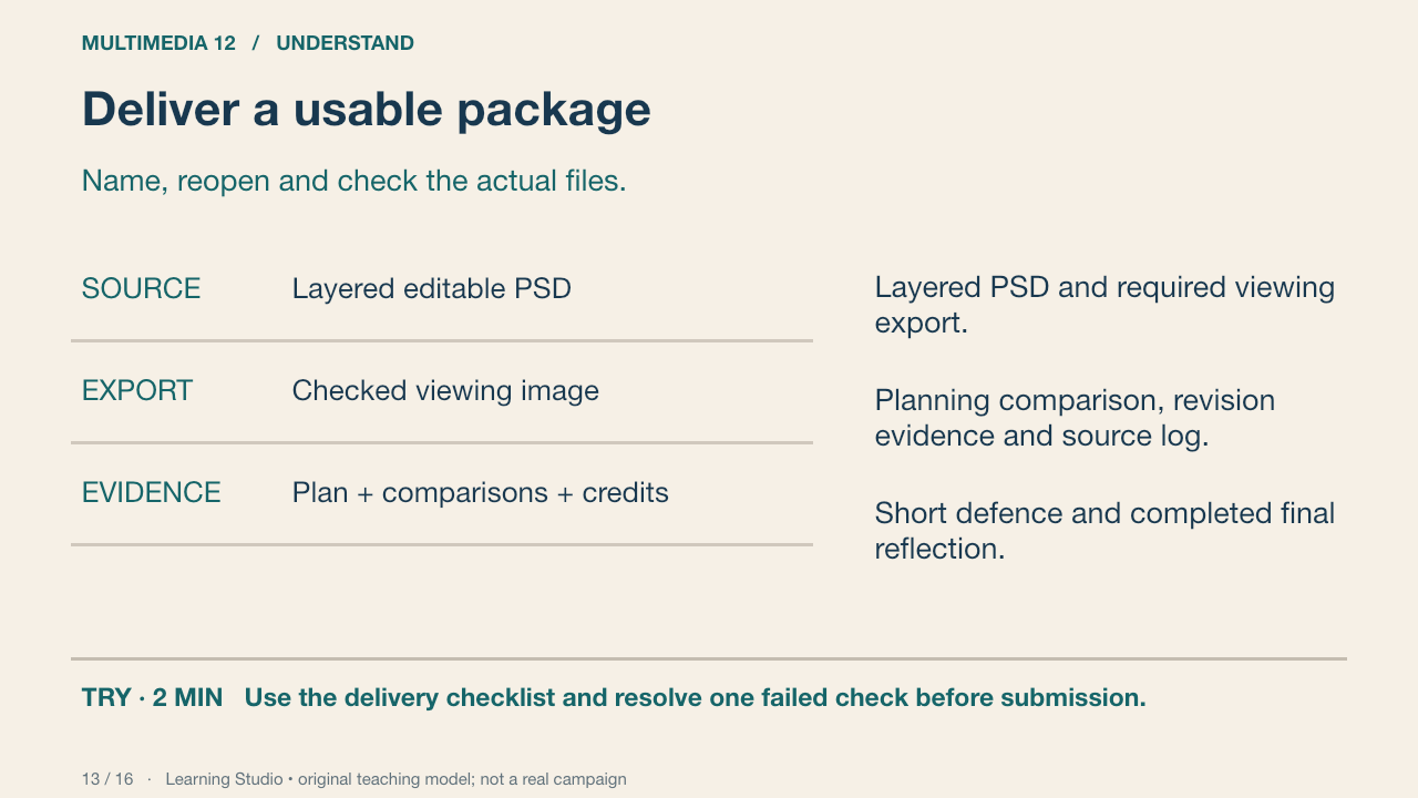 Deliver a usable package