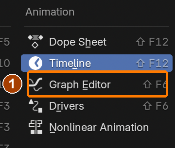 Timeline editor selector: choose Graph Editor.