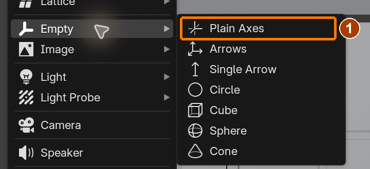 Add > Empty > Plain Axes.