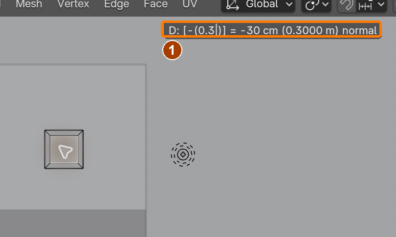 Extrude −0.3 m along normal