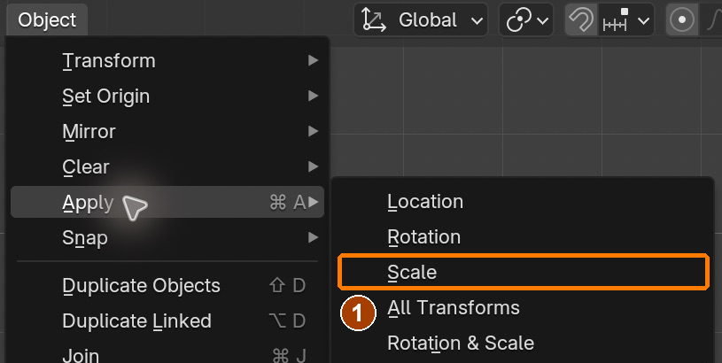 Object > Apply > Scale