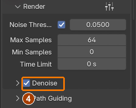 Sampling > Render > Denoise, enabled