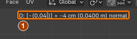 Extrude −0.04 m along normal