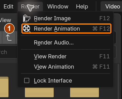 Render > Render Animation in the separate editing file encodes the PNG strip; it does not render the 3D scene again.