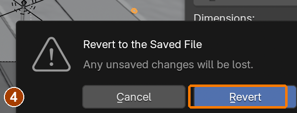 Revert reloads the saved file for the author reopen test. Save first: Revert discards unsaved changes.