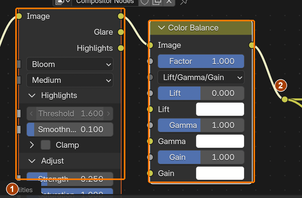 Both finishing nodes are restored; render the same camera and frame for comparison.