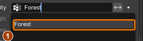 Vertex Groups > Density dropdown: Forest.