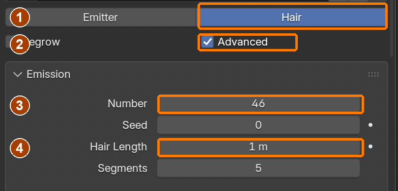 Hair, Advanced, Number 46, Hair Length 1 m.