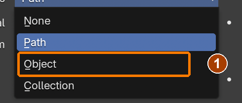 Render As dropdown: Object.