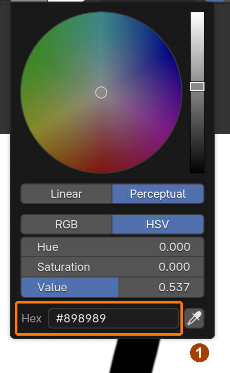 Set foreground Hex #898989; dismiss by clicking outside, because Escape cancels.