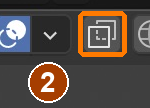 X-Ray is off: the overlapping-squares button is dark.