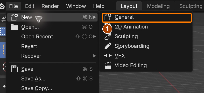 File > New > General