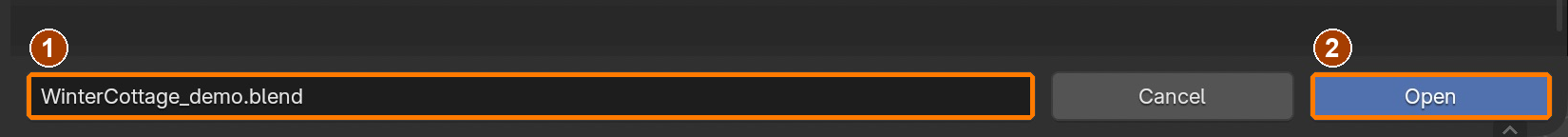 Filename and Open button