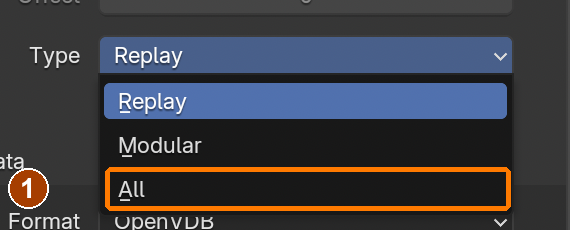 Cache Type dropdown: choose All.