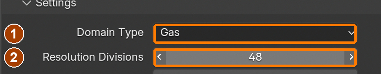 Gas domain: Resolution Divisions 48.