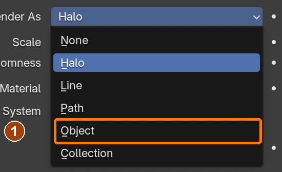 Render As dropdown: choose Object.
