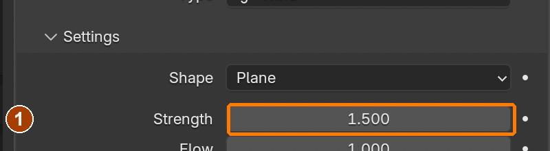 Physics › Force Fields › Settings: Strength 1.500.