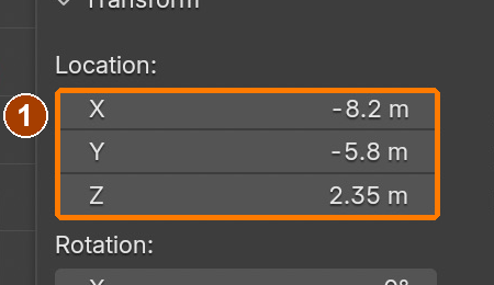 Item sidebar: Location and Dimensions · Location.