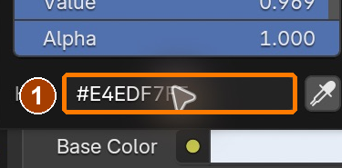 Snow Hex #E4EDF7; Roughness 0.72 · Base Color Hex #E4EDF7.