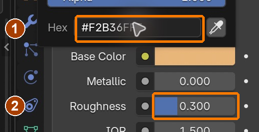 Window glow Base Color #F2B36F and Roughness 0.3