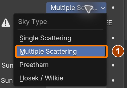 Sky Type dropdown: Multiple Scattering.