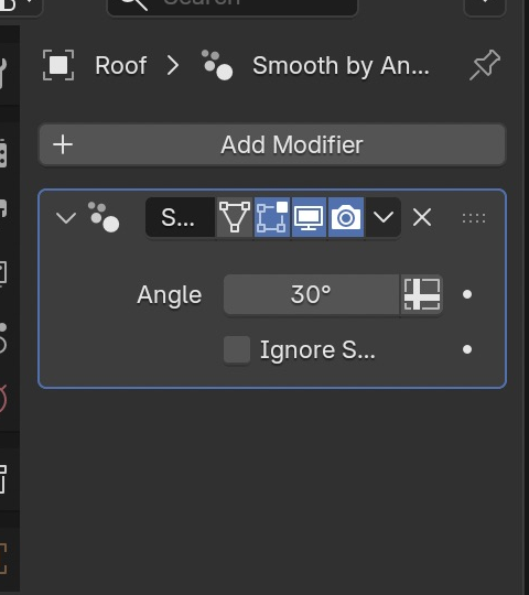 The roof received Smooth by Angle when I chose the wrong modifier search result.