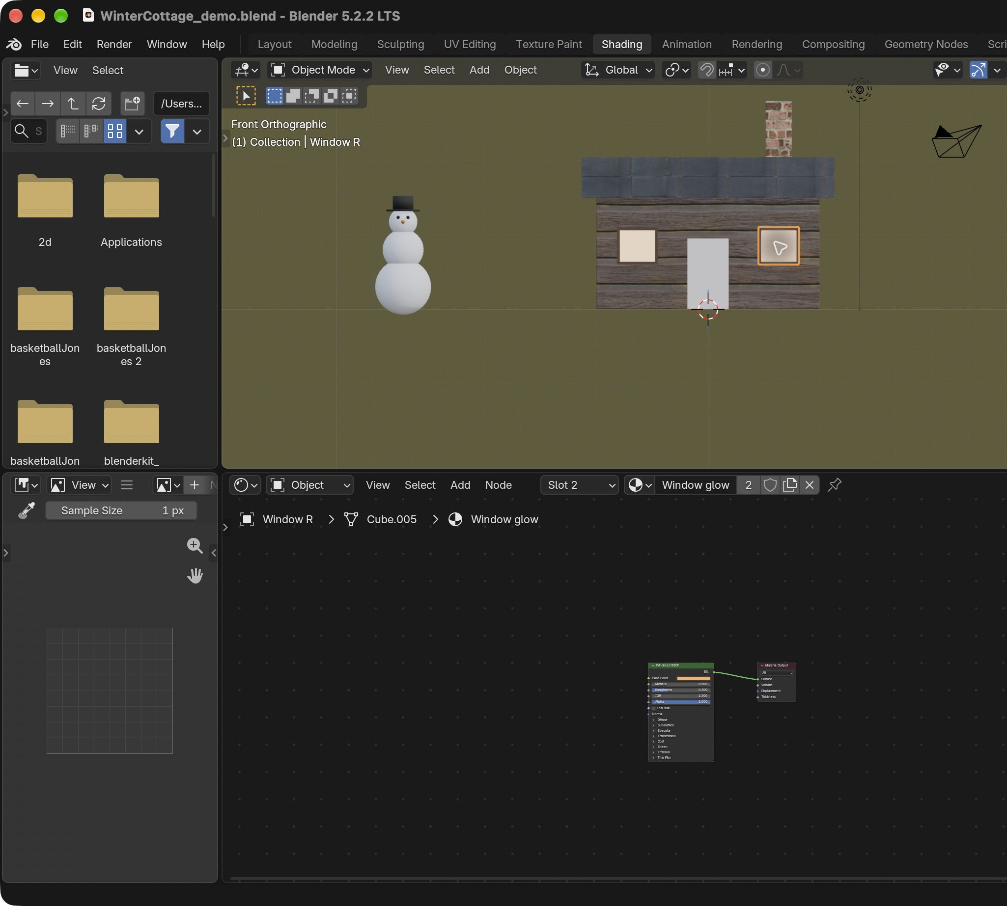 Result in the native demonstration. Check the selected object, state and values against this view.