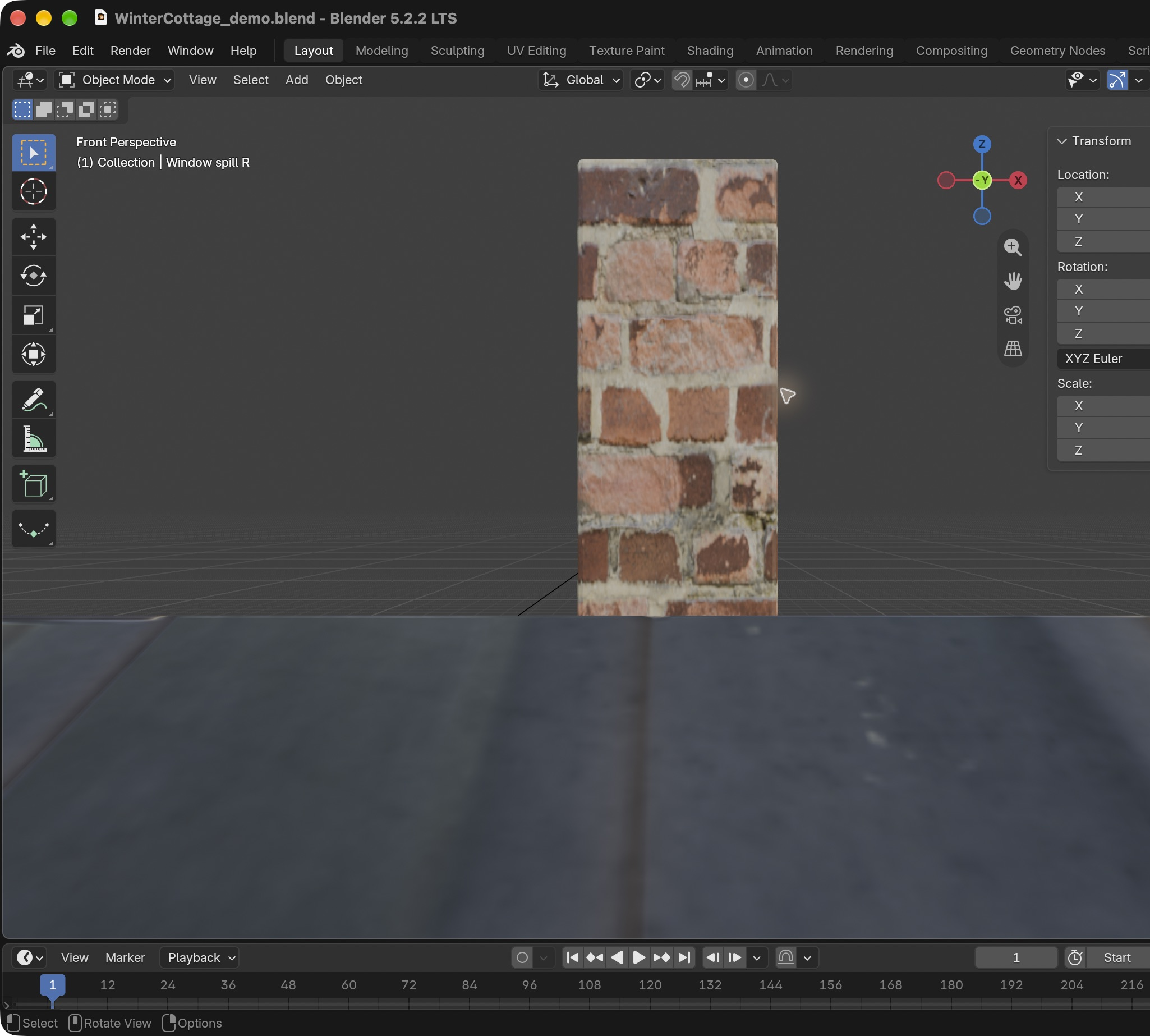 Result in the native demonstration. Check the selected object, state and values against this view.