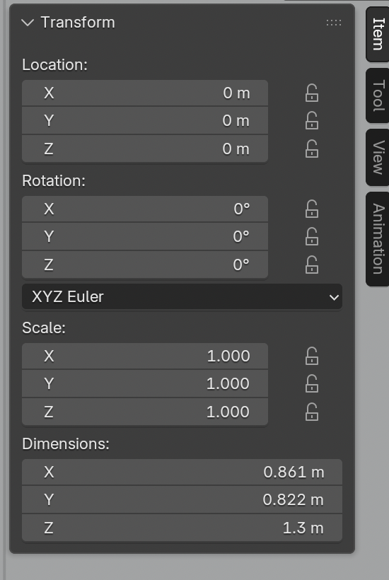 Result in the native demonstration. Check the selected object, state and values against this view.