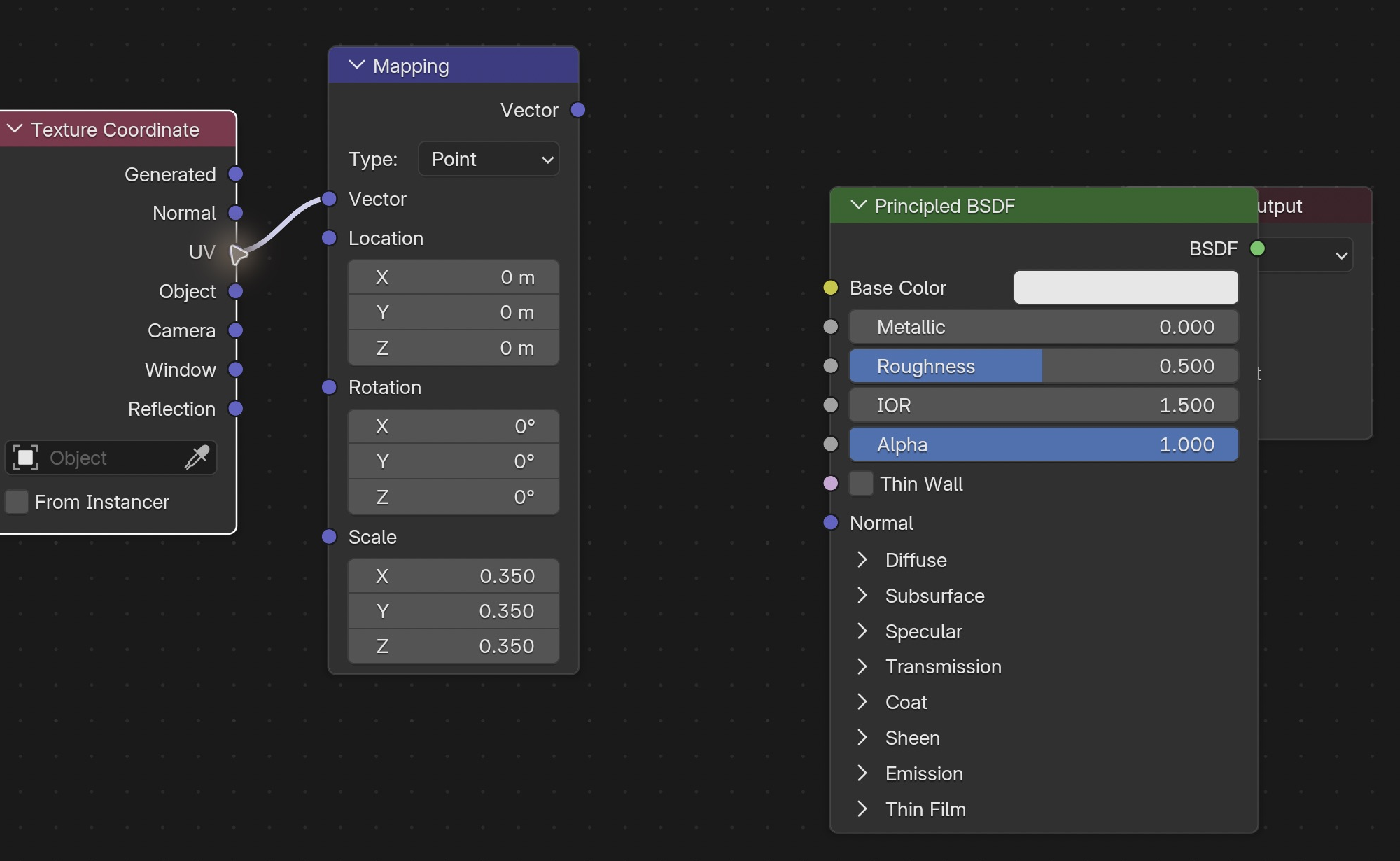 Result in the native demonstration. Check the selected object, state and values against this view.