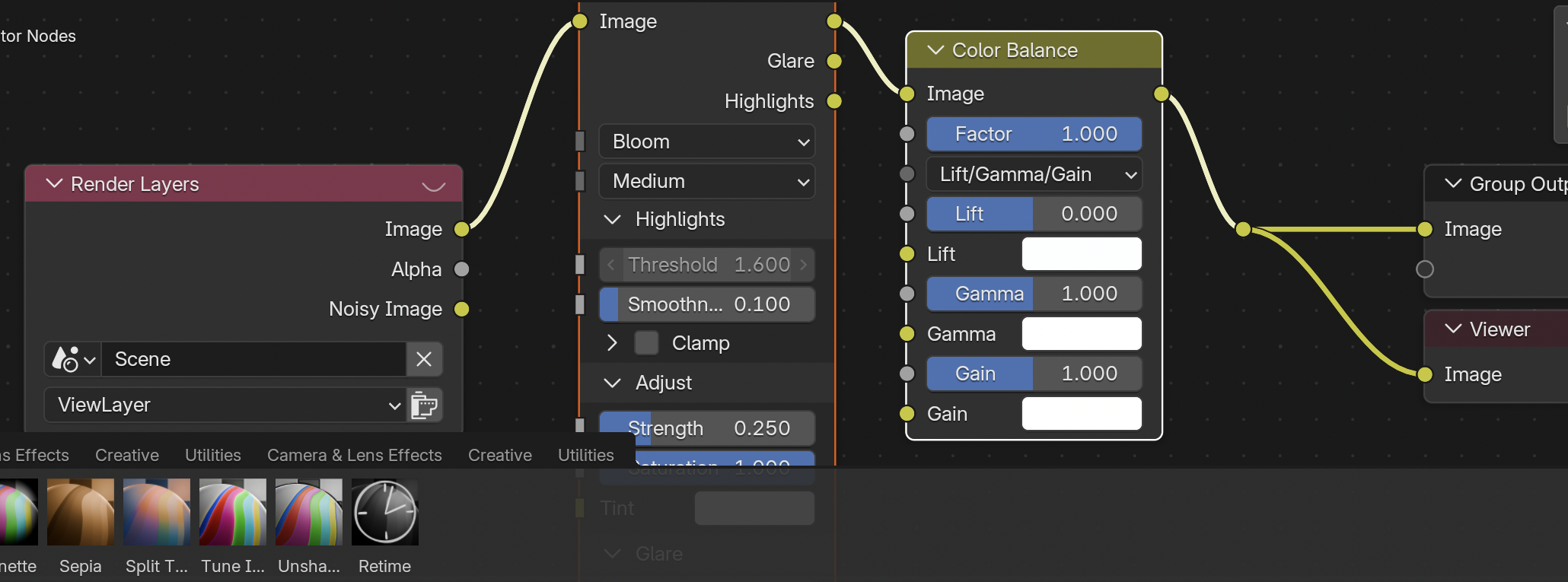 Result in the native demonstration. Check the selected object, state and values against this view.