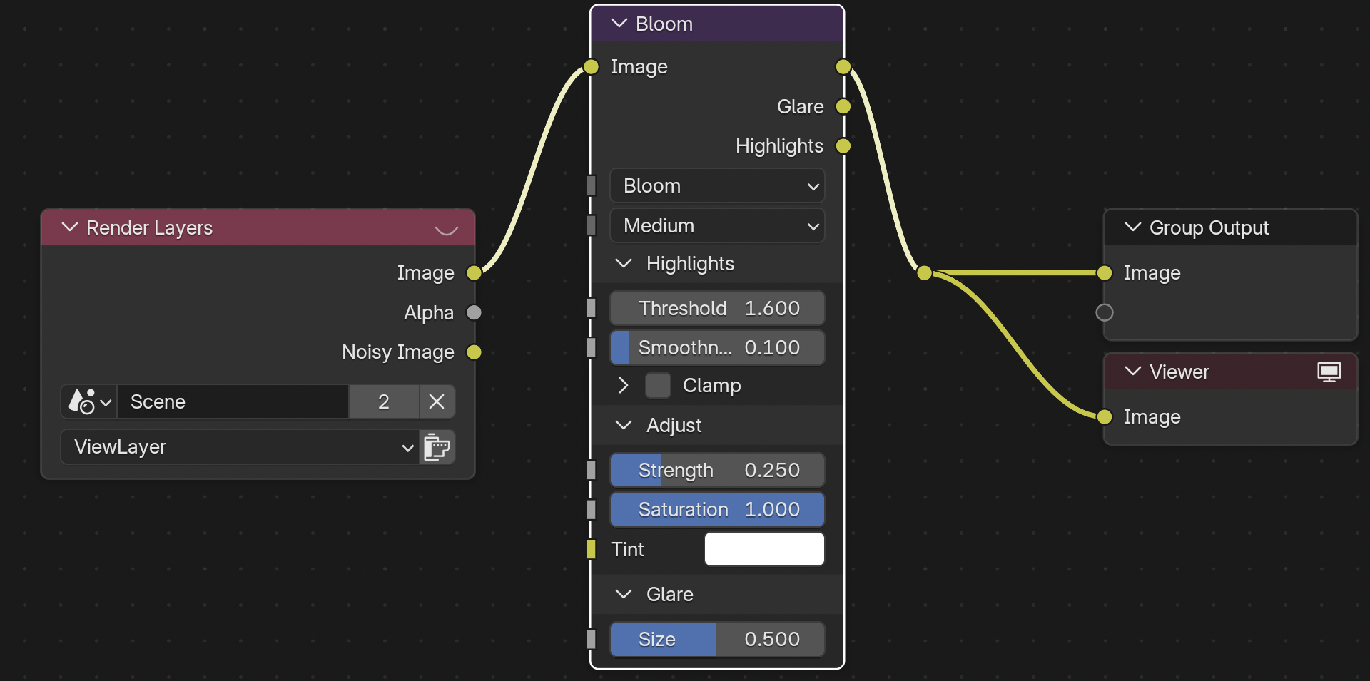 Result in the native demonstration. Check the selected object, state and values against this view.