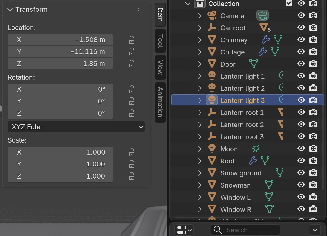 Result in the native demonstration. Check the selected object, state and values against this view.