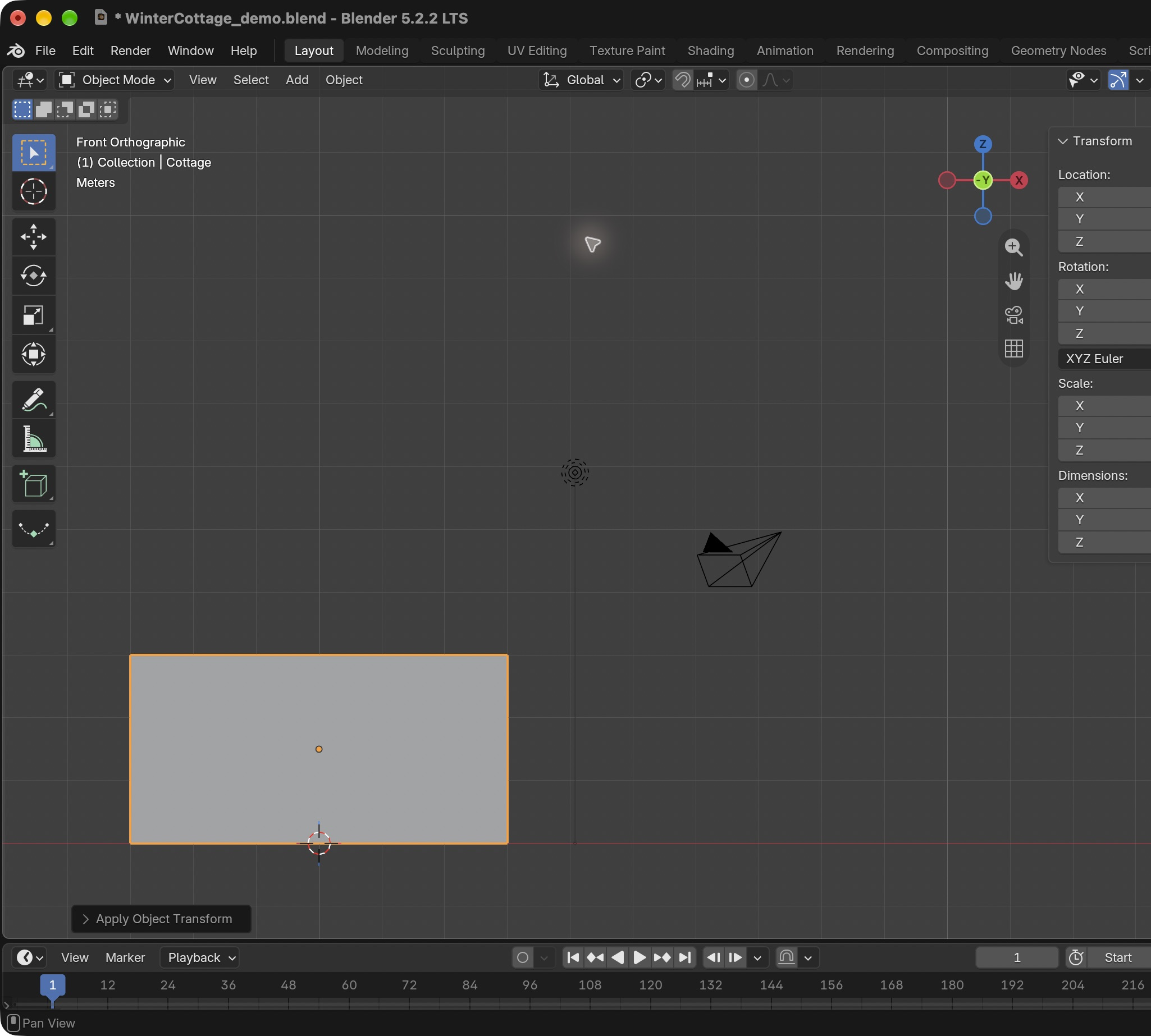 Result in the native demonstration. Check the selected object, state and values against this view.