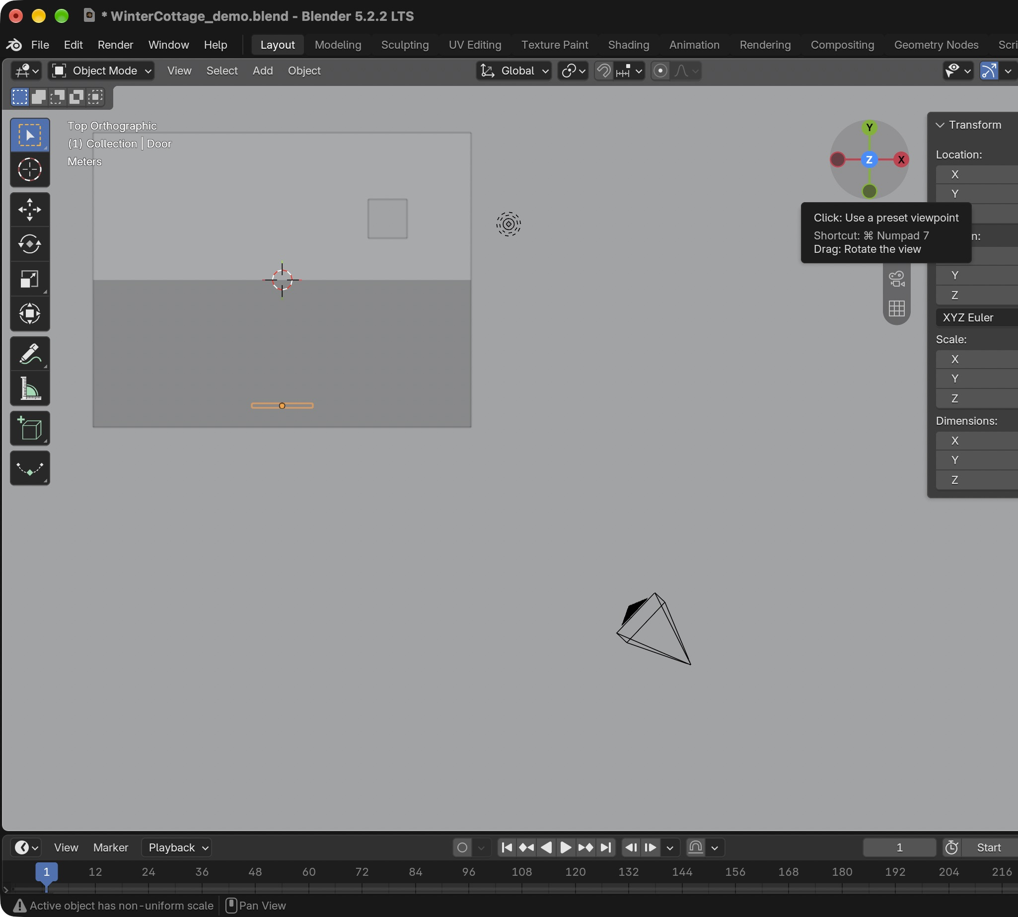 Result in the native demonstration. Check the selected object, state and values against this view.