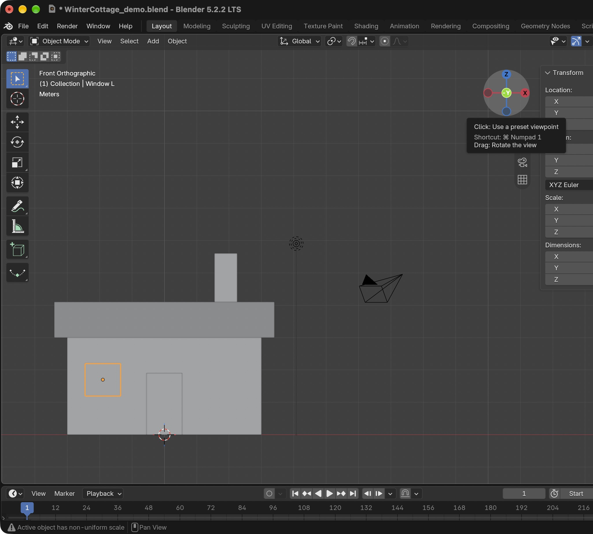 Result in the native demonstration. Check the selected object, state and values against this view.