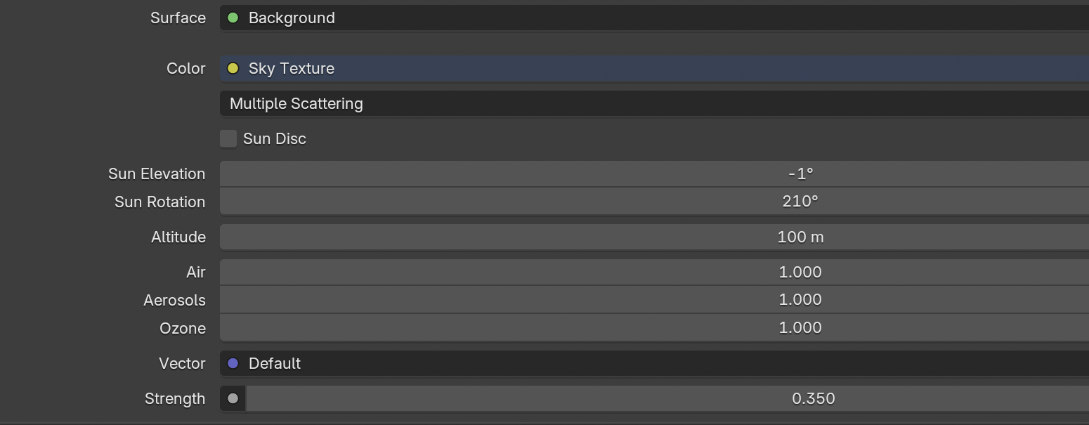 Result in the native demonstration. Check the selected object, state and values against this view.