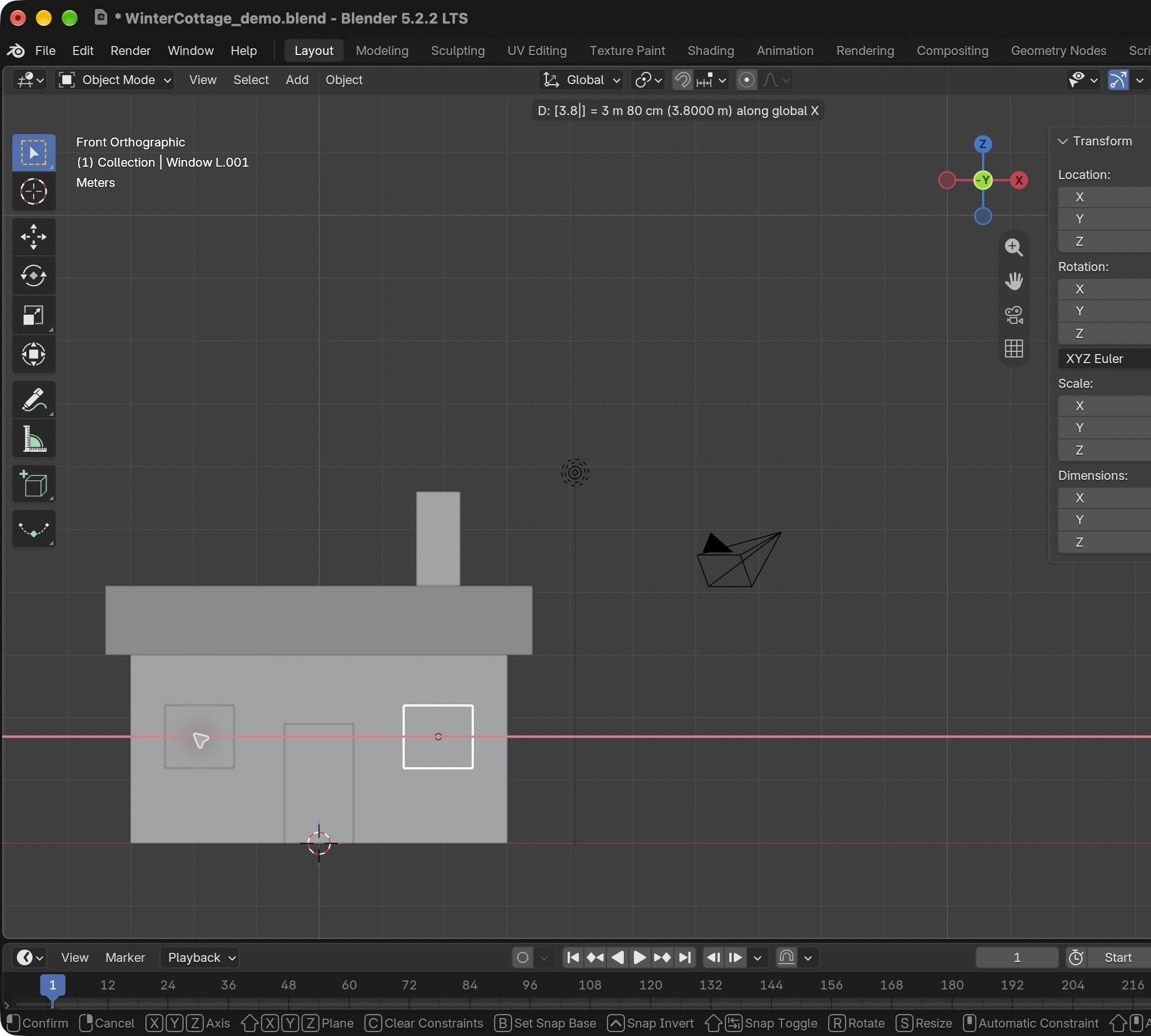 Result in the native demonstration. Check the selected object, state and values against this view.