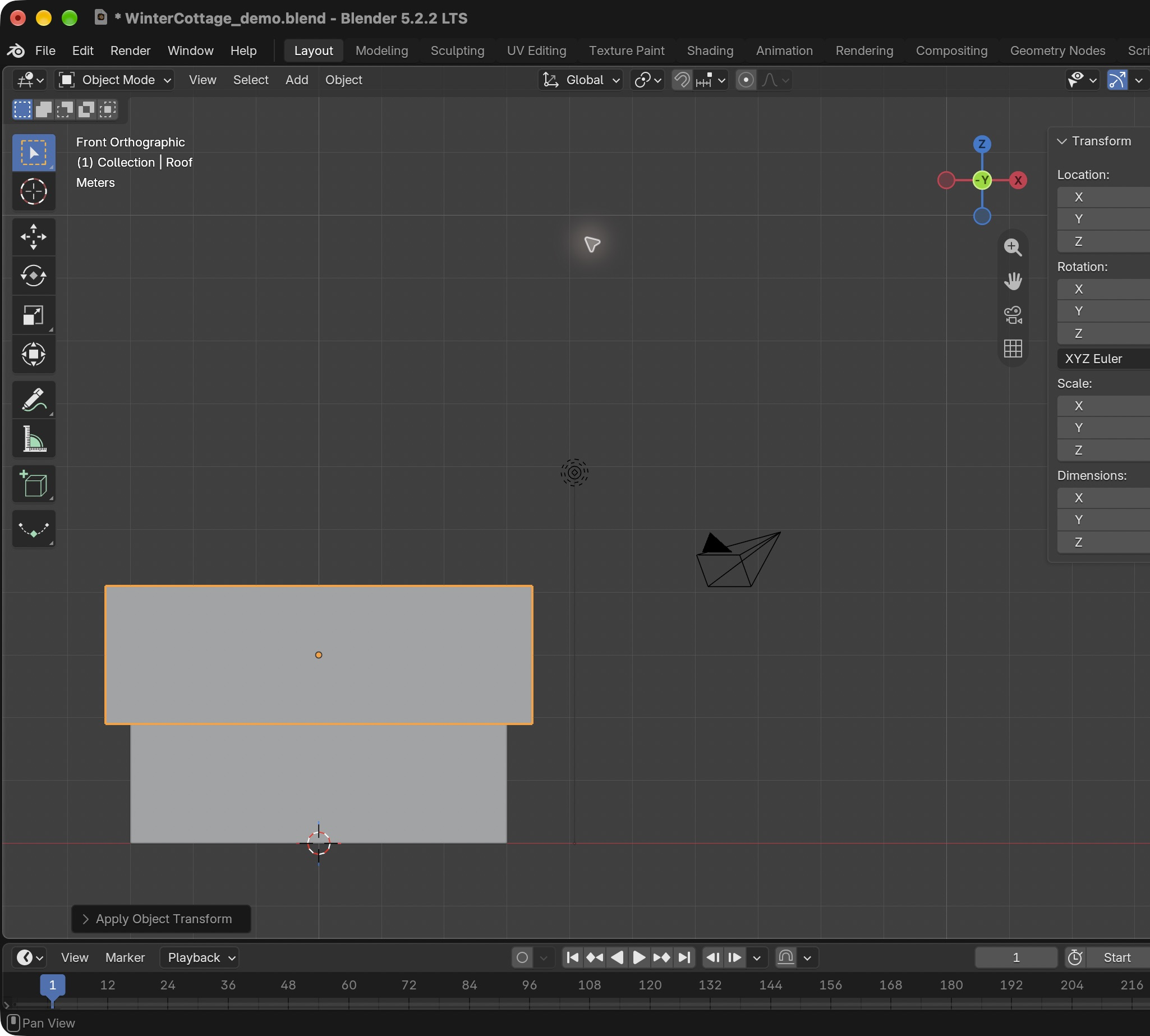 Result in the native demonstration. Check the selected object, state and values against this view.