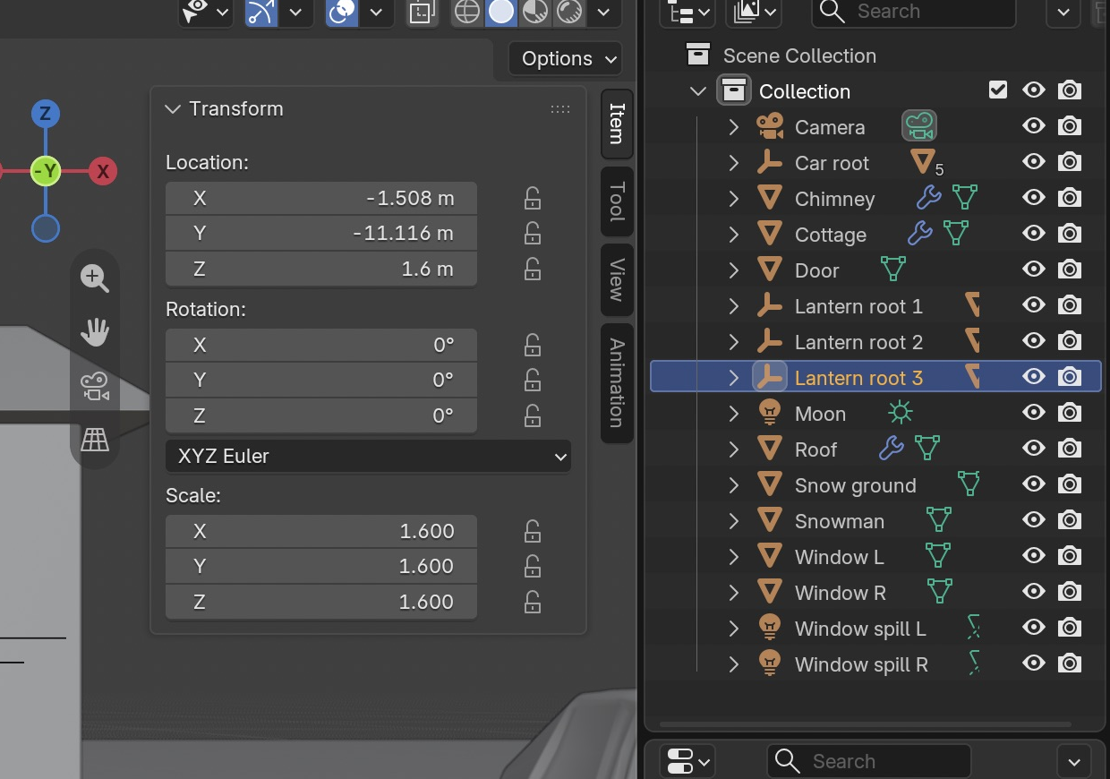 Result in the native demonstration. Check the selected object, state and values against this view.