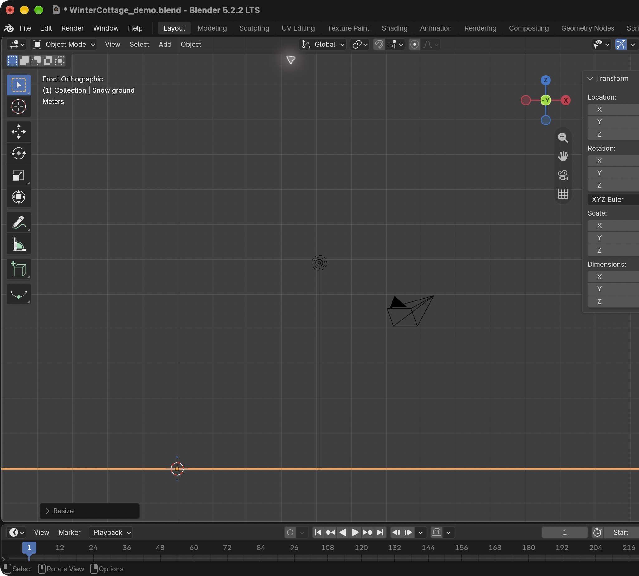 Result in the native demonstration. Check the selected object, state and values against this view.