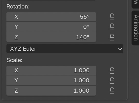 Result in the native demonstration. Check the selected object, state and values against this view.