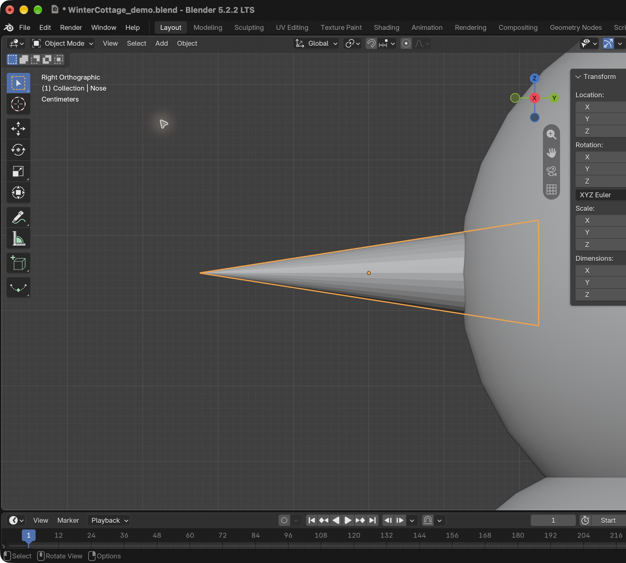 Result in the native demonstration. Check the selected object, state and values against this view.