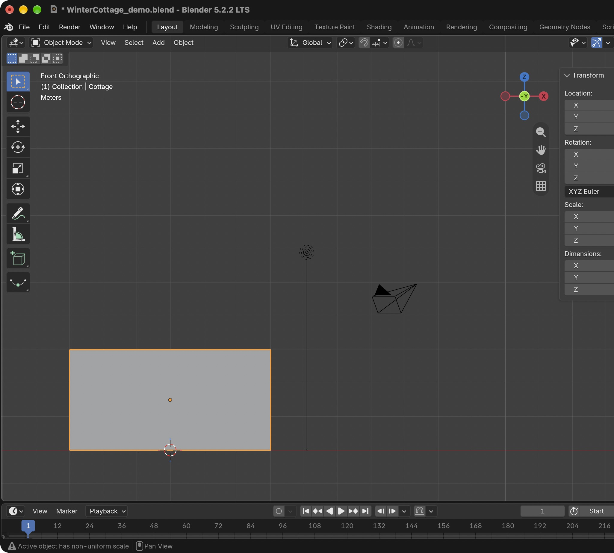 Result in the native demonstration. Check the selected object, state and values against this view.